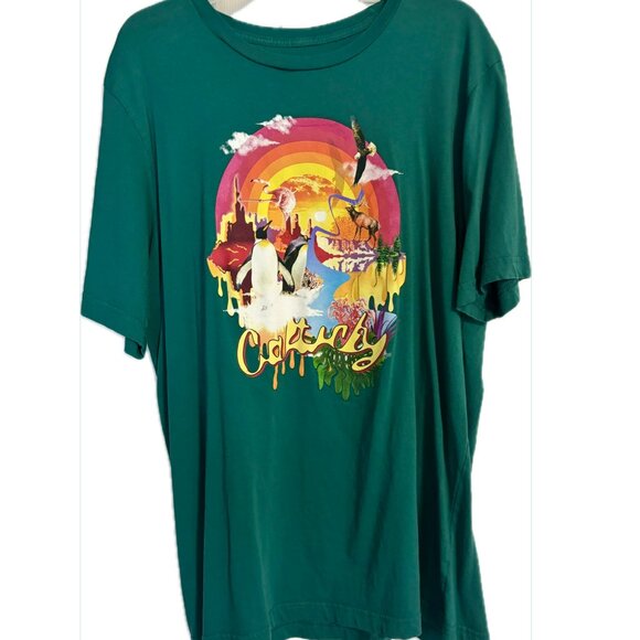 Graphic T-Shirt Meow Wolf Dark Green XL - Picture 1 of 4